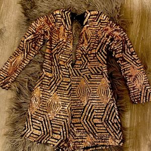 Black & Gold Short Jumpsuit